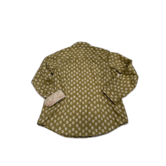 Orvis Long Sleeve Button Down Sage Green Floral Camp Shirt Size 14 - Picture 2 of 8